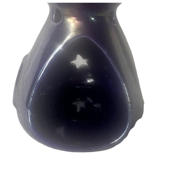 Vintage Marex Liquid Incense Burner Iridescent Blue Celestial Moon Stars Poland - Picture 6 of 9